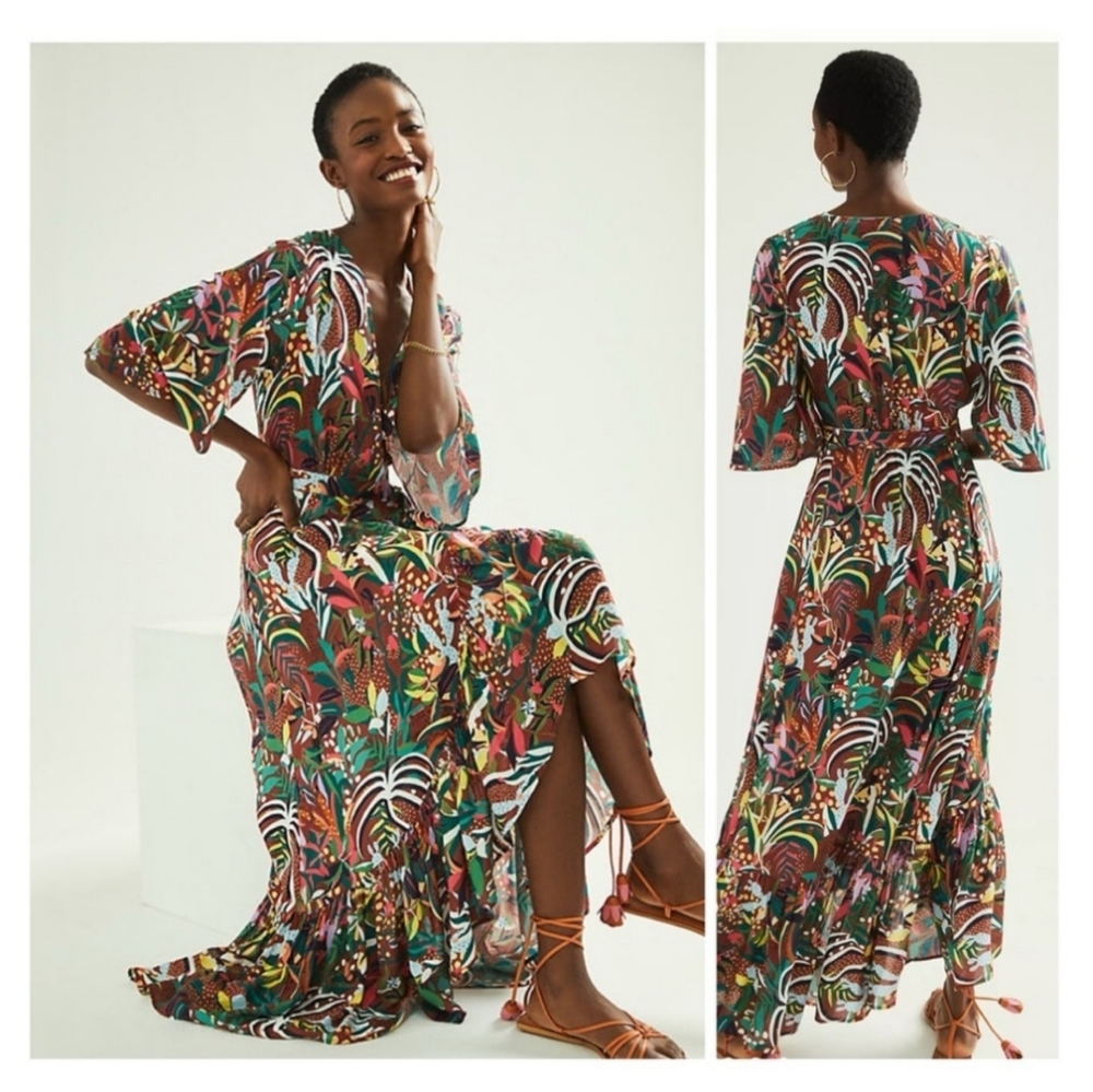 FARM RIO Fiesta Maxi Wrap Dress NWOT - XS - Picture 12 of 12